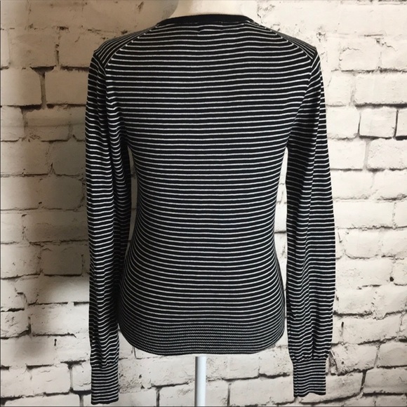 NWT Stitch Fix Fate Dennison B&W Striped Cardigan - Picture 2 of 5